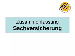 zusammenfassung sachversicherung