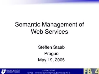 Semantic Management of Web Services