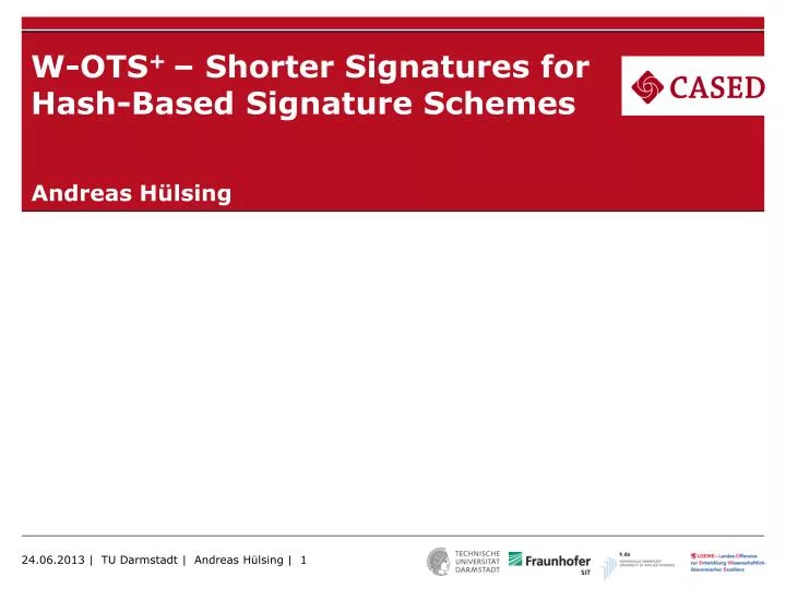 w ots shorter signatures for hash based signature schemes