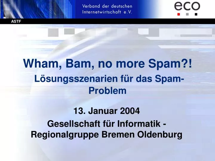 wham bam no more spam l sungsszenarien f r das spam problem