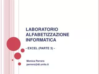 laboratorio alfabetizzazione informatica excel parte 3