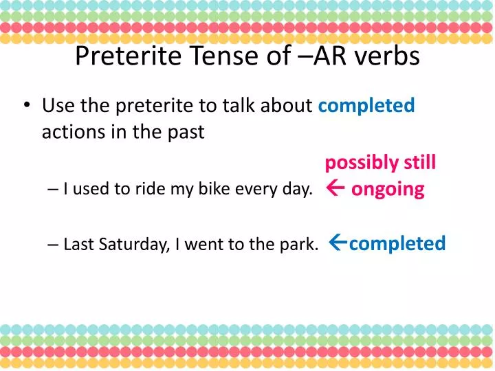 preterite tense of ar verbs