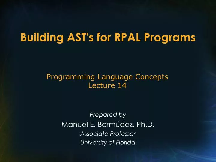 building ast s for rpal programs