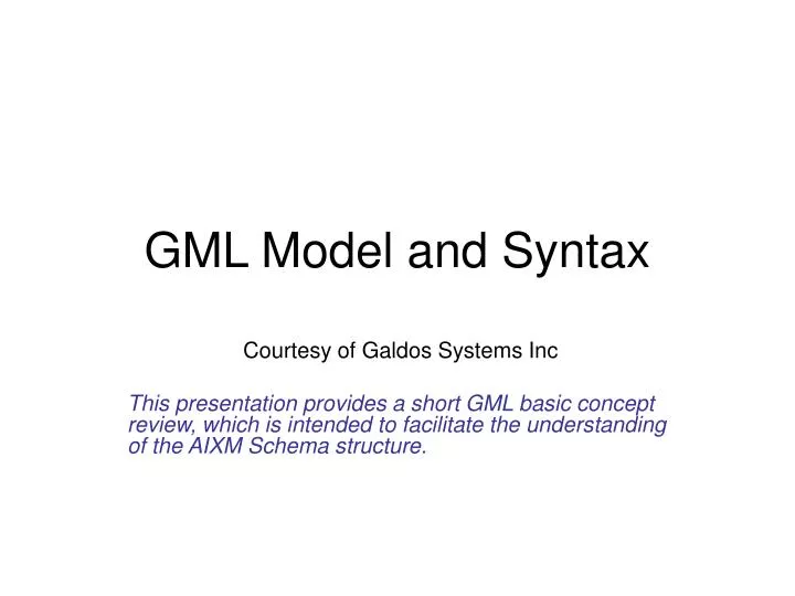 gml model and syntax
