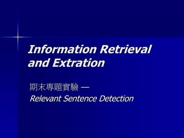 information retrieval and extration