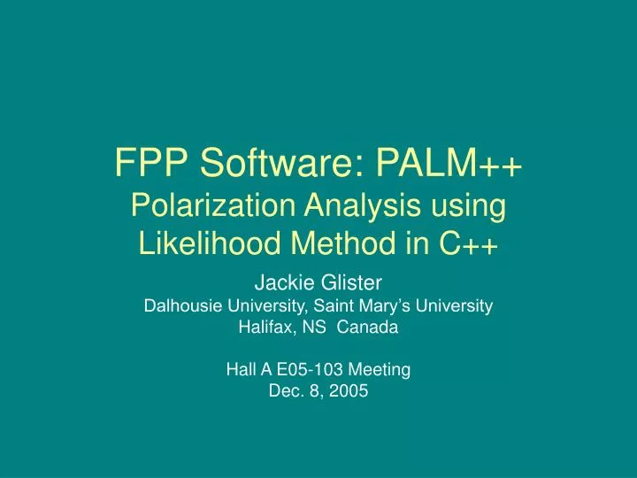 fpp software palm polarization analysis using likelihood method in c