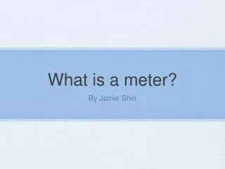 What is a meter?