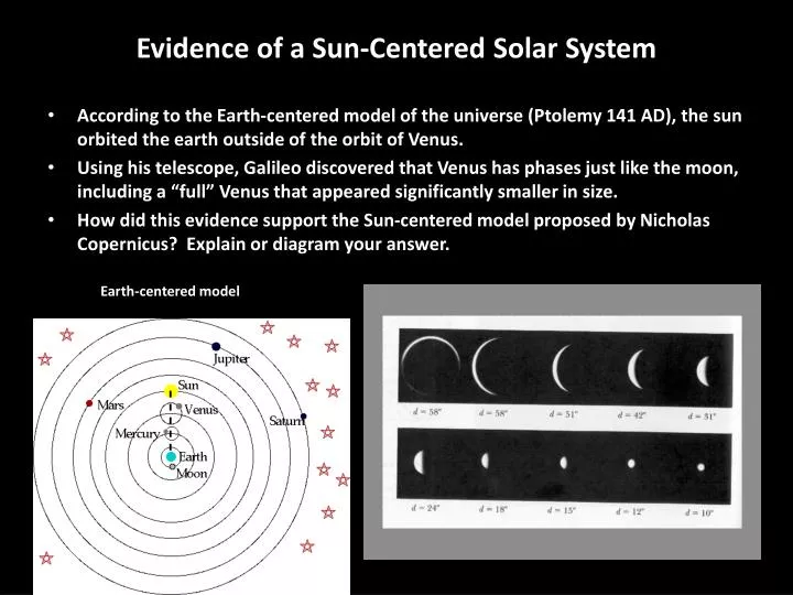 evidence of a sun centered solar system