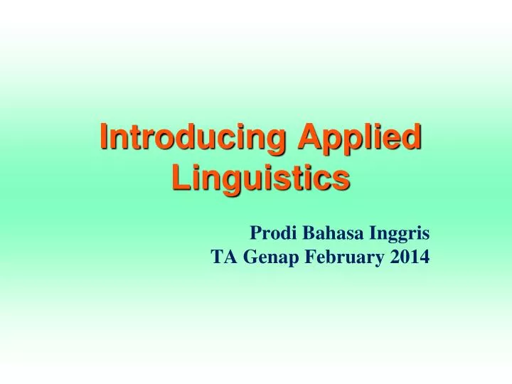 introducing applied linguistics