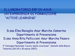 il laboratorio ebp in asur un esperienza di formazione active learning