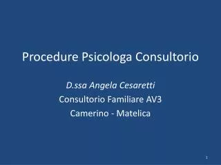 Procedure Psicologa Consultorio
