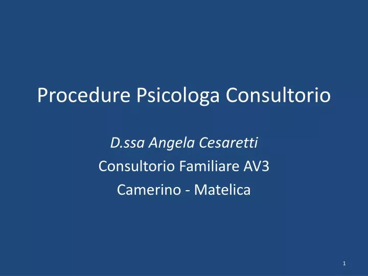procedure psicologa consultorio