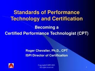 Standards of Performance Technology and Certification