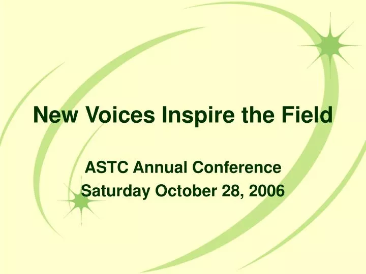 new voices inspire the field