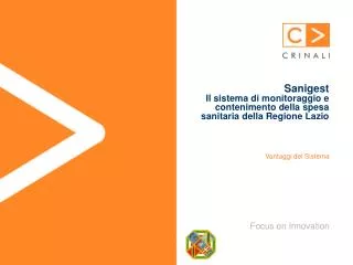 sanigest il sistema di monitoraggio e contenimento della spesa sanitaria della regione lazio