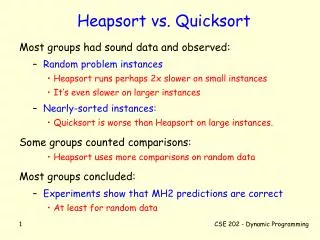 Heapsort vs. Quicksort