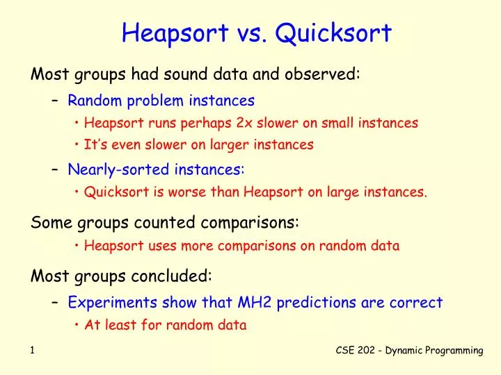 heapsort vs quicksort