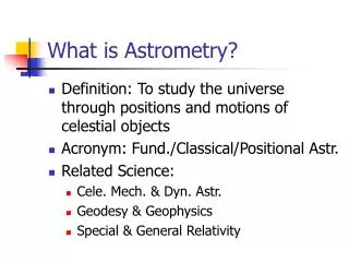 What is Astrometry?