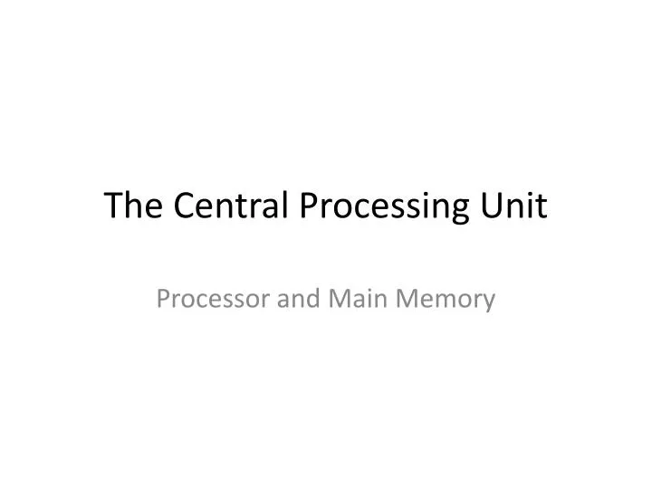the central processing unit