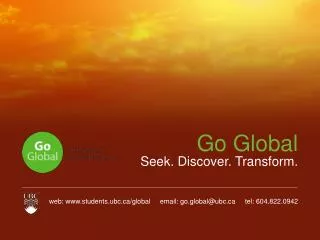 Go Global Seek. Discover. Transform.