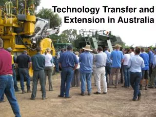 Technology Transfer and Extension in Australia