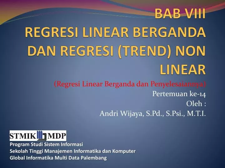 bab viii regresi linear berganda dan regresi trend non linear