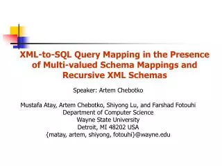 XML-to-SQL Query Mapping in the Presence of Multi-valued Schema Mappings and Recursive XML Schemas