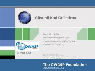b nyamin dem r bunyamindemir@gmail com www owasp org index php turkey www webguvenligi org