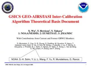 GSICS GEO-AIRS/IASI Inter-Calibration Algorithm Theoretical Basis Document