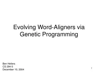 Evolving Word-Aligners via Genetic Programming
