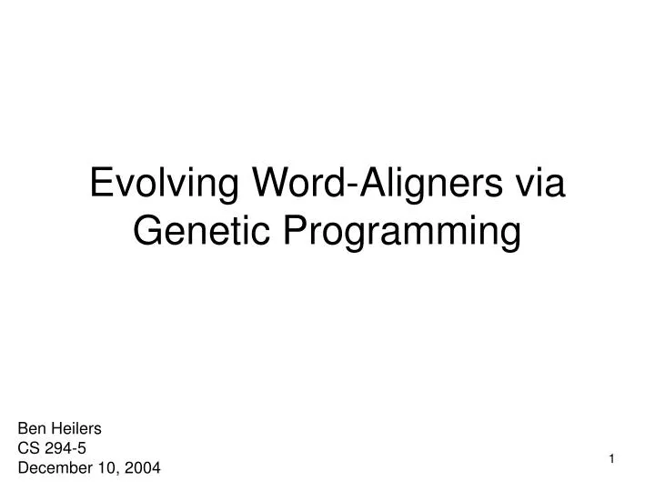 evolving word aligners via genetic programming
