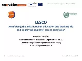 Nunzio Casalino Assistant Professor of Business Organization - Ph.D.