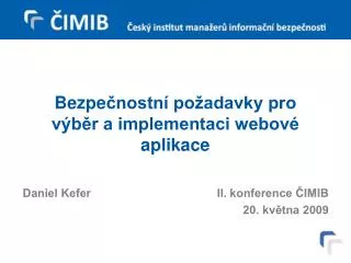 bezpe nostn po adavky pro v b r a implementaci webov aplikace