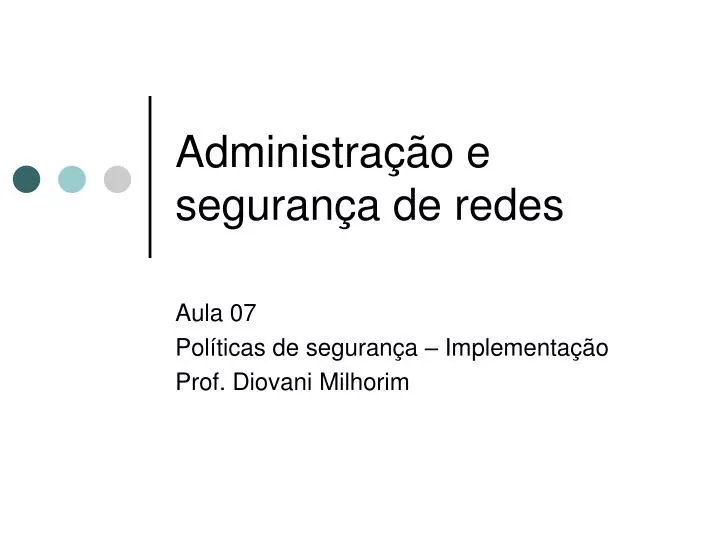 administra o e seguran a de redes