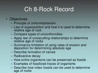 Ch 8-Rock Record