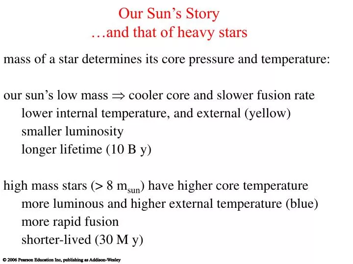 our sun s story and that of heavy stars