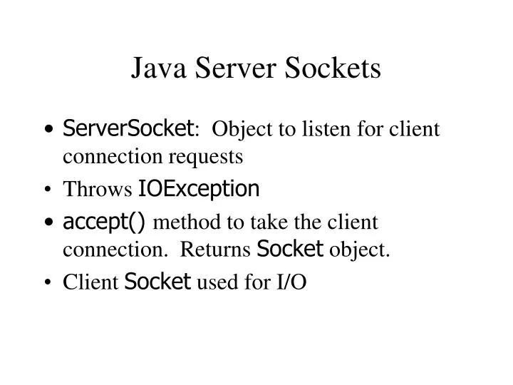 java server sockets