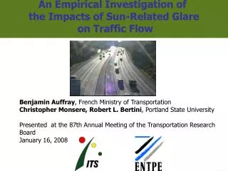 An Empirical Investigation of the Impacts of Sun-Related Glare on Traffic Flow