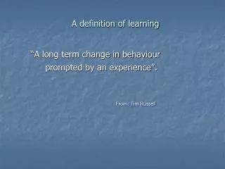 A definition of learning
