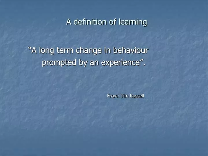 a definition of learning