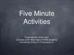Five Minute Activities