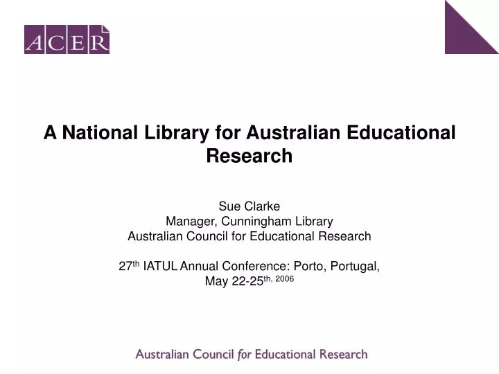 a national library for australian educational research