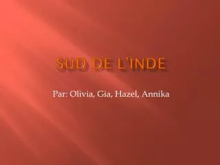 sud de l inde