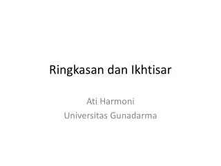 ringkasan dan ikhtisar