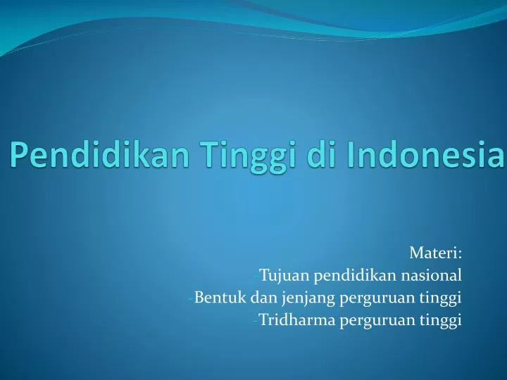 pendidikan tinggi di indonesia