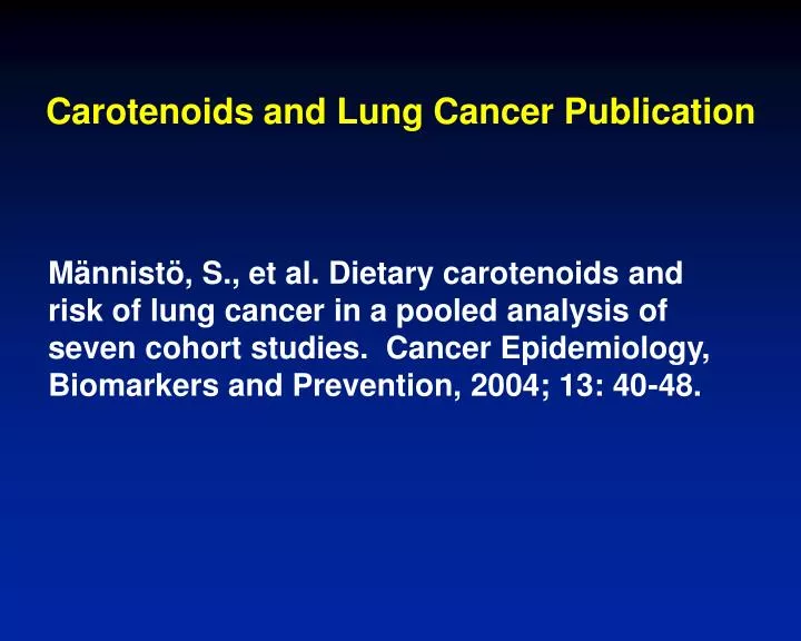 carotenoids and lung cancer publication