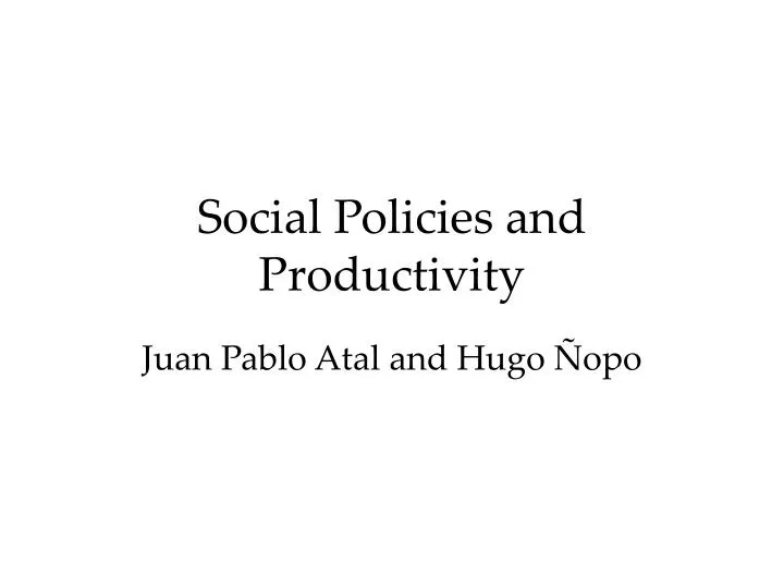 social policies and productivity