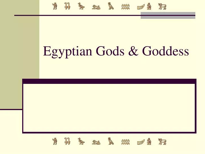egyptian gods goddess
