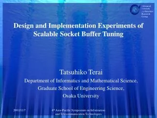 Design and Implementation Experiments of Scalable Socket Buffer Tuning