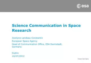 Science Communication in Space Research